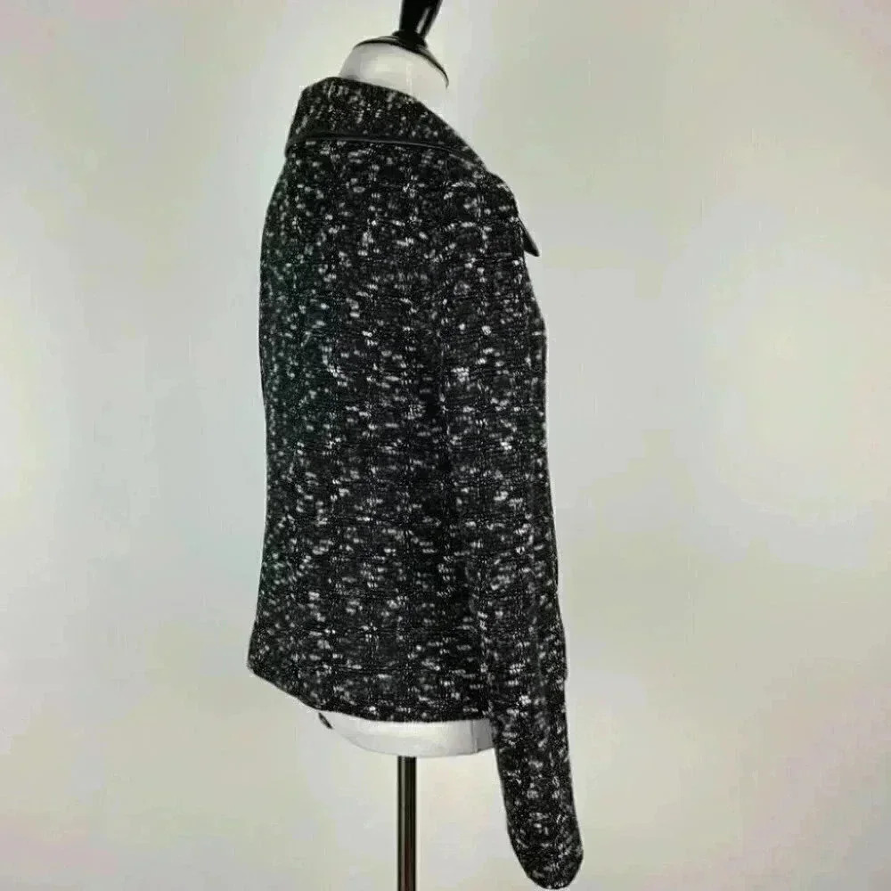 Ann Taylor jacket size S black white zip down - Picture 7 of 12